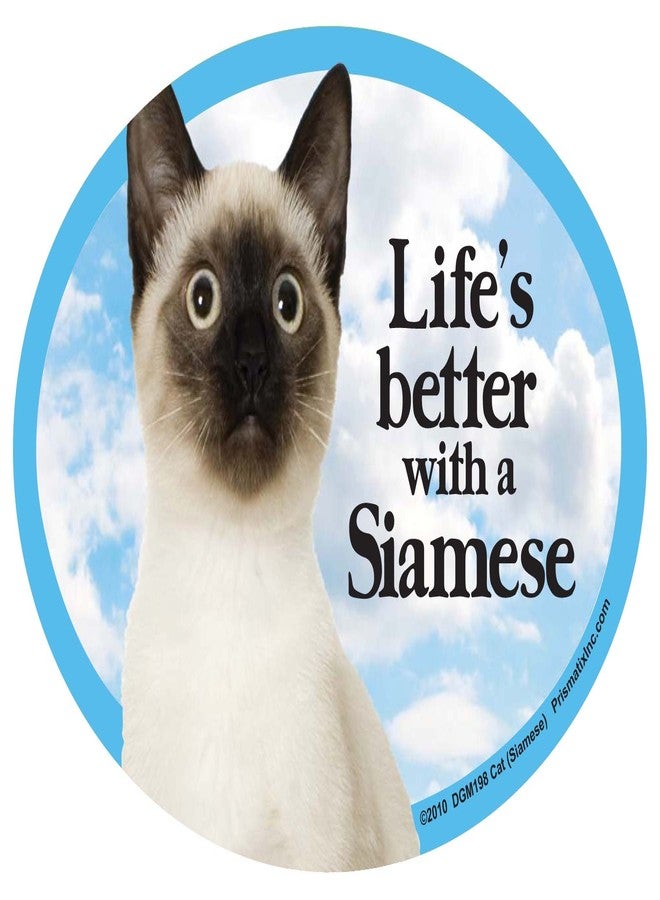 Prismatix Cat (Siamese) Oval Dog Magnet for Cars